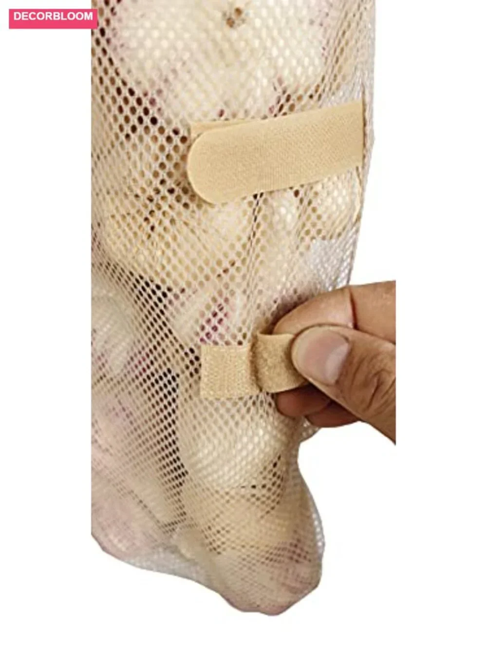 5 Pack Hanging Mesh Produce Bags - Reusable Net Storage for Onions, Potatoes,